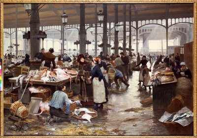 Hala Rybna na Rynku Centralnym autorstwa Victor Gabriel Gilbert