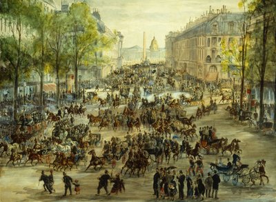 Ruchliwy bulwar, 1877 autorstwa Victor Geruzez