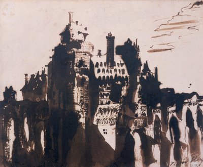 Pilis sutvirtinta dviem tiltais poli autorstwa Victor Hugo