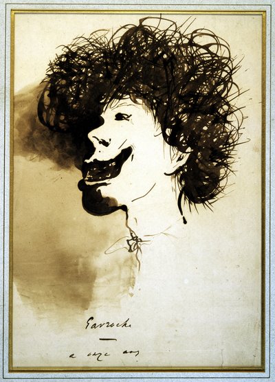 Gavroche w wieku 11 lat - w „” Les Miserables”” - tusz na papierze, Victor Hugo autorstwa Victor Hugo