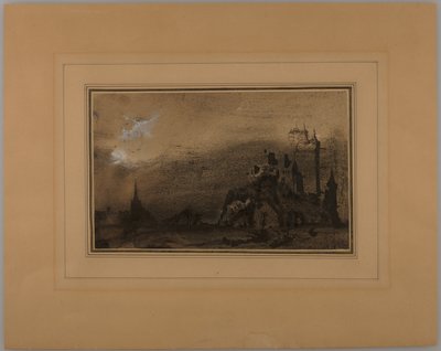 Krajobraz z zamkiem autorstwa Victor Hugo