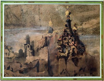 Wspomnienie Hiszpanii, 1850 (płukanie tuszem i gwasz na papierze) autorstwa Victor Hugo
