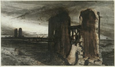 Ruiny w krajobrazie, 1870 autorstwa Victor Hugo