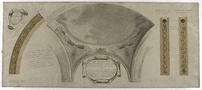 Szkic dla Galerie Lobau, Hôtel de Ville, Paryż: Ozdobny projekt kopuły autorstwa Victor Jean Pierre Maziès