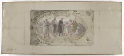 Szkic dla Galerie Lobau, Hôtel de Ville, Paryż: Rodzina autorstwa Victor Jean Pierre Maziès