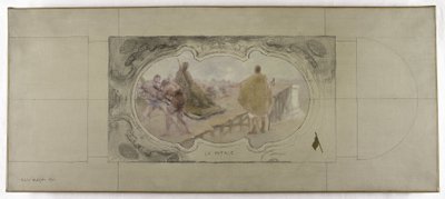 Szkic dla Galerii Lobau w paryskim ratuszu: La Patrie autorstwa Victor Jean Pierre Maziès