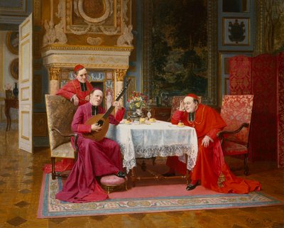 Rozrywka po kolacji (olej na płótnie) autorstwa Victor Marais Milton
