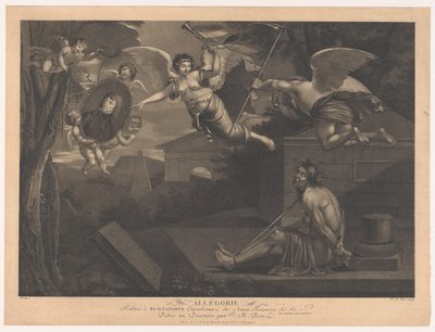 Alegoria Napoleona I Bonapartego Alegoria odnosząca się do Buonaparte Generalissimo Armii Francuskiej (tytuł na obiekcie) autorstwa Victor Marie Picot