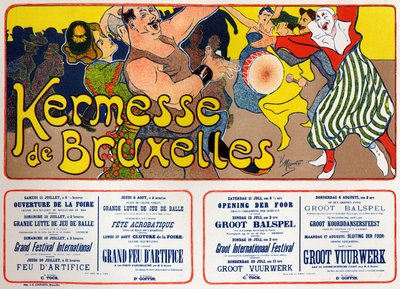 Styl życia. Kermess Brussel (Karnawał), Belgia. Plakat V. Mignot, Belgia, c.1890 (plakat) autorstwa Victor Mignot