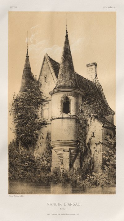 Malownicza architektura lub zabytki XV wieku. I XVI. Wieki: Zamki francuskie XV i XVI wieku: Plac 98, Manoir d