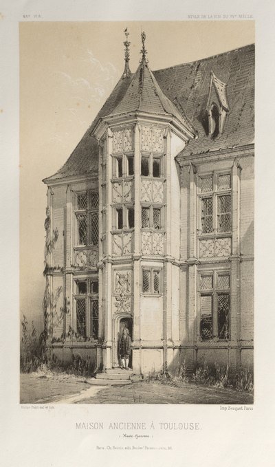 ...pl. 43, Stary Dom w Tuluzie Haute-Garonne, 1860. autorstwa Victor Petit