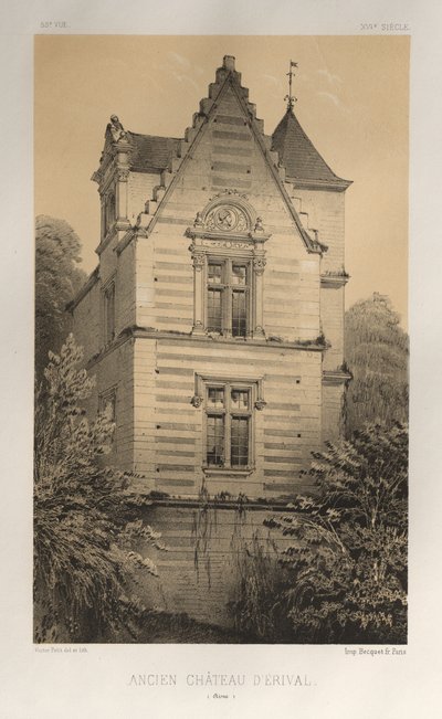 ...pl. 55, Dawny Château Dérival Aisne, 1860. autorstwa Victor Petit