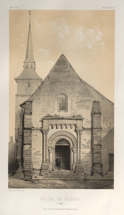 ...pl. 58, Kościół Requeil Sarthe, 1860. autorstwa Victor Petit