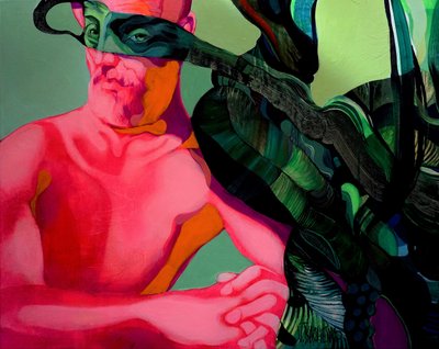 Surrealistyczny Człowiek w Zielonej Masce autorstwa Victor Tkachenko