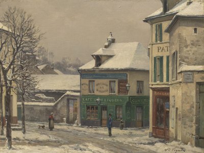 Efekt śniegu na przedmieściach, ok. 1875-85 autorstwa Victor Vignon
