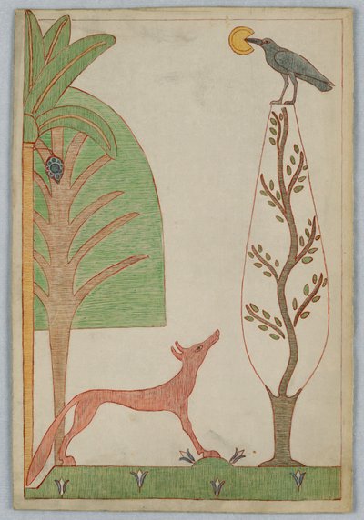 Lis i wrona, ilustracja do bajek Ezopa autorstwa Victor Wilbour