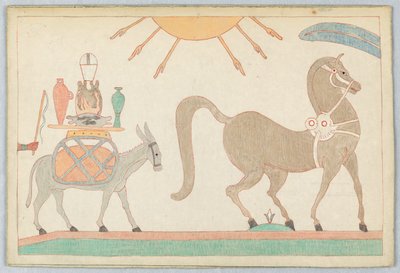Koń i osioł, ilustracja do bajek Ezopa autorstwa Victor Wilbour