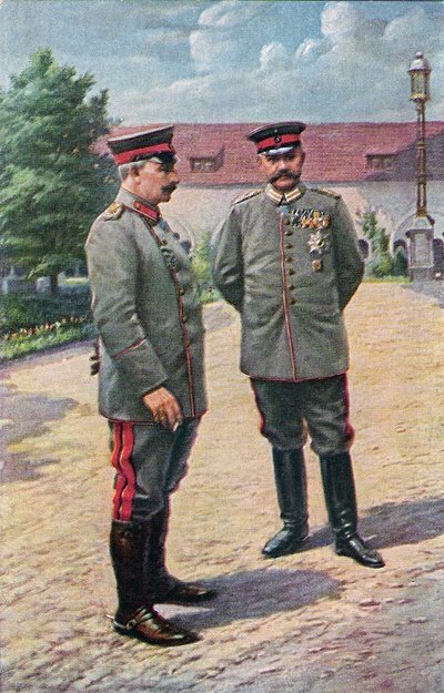 Kaiser Wilhelm II i feldmarszałek von Hindenburg pozują przed zamkiem w Poznaniu, 1915 autorstwa Victoria Augusta von Schleswig Holstein