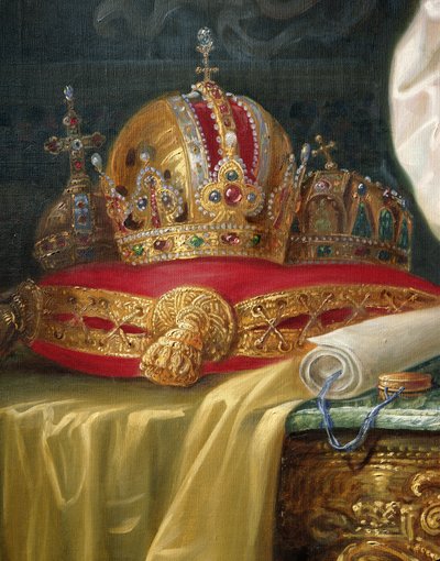 Fragment obrazu Franciszka Józefa I z Austrii, ok. 1916 r. (olej na płótnie) autorstwa Vienna Nedomansky Studio