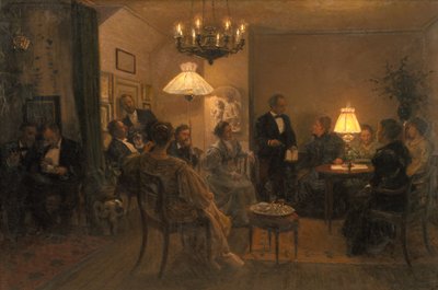 Wieczorne przyjęcie w domu artysty autorstwa Viggo Johansen