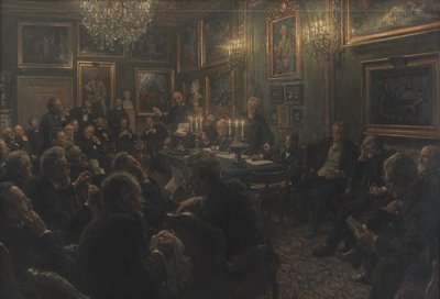 Zgromadzenie rady akademii w Charlottenborg w 1904 r. autorstwa Viggo Johansen