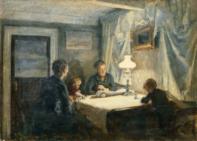 Wieczór w Skagen (Rodzina Artysty) autorstwa Viggo Johansen