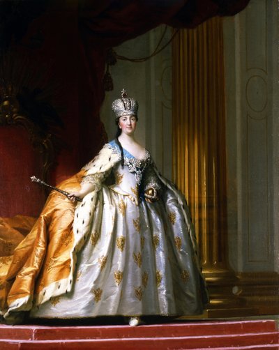 Pełnowymiarowy portret cesarzowej Rosji Katarzyny II Wielkiej (1729-1796) w jej „szacie koronacyjnej” Obraz Vigillus Erichsen (Eriksen) (1722-1782) 1779 Kolekcja Davida autorstwa Vigilius Erichsen