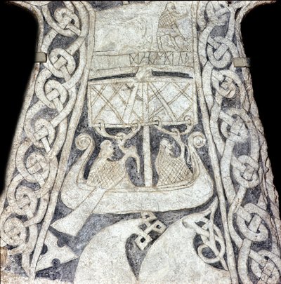 Kamień runiczny lilbjar przedstawiający drakkar (kamień) autorstwa Viking