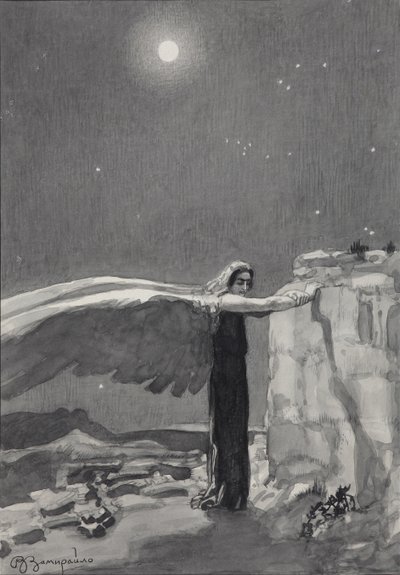 Ilustracja do wiersza „Demon” Michaiła Lermontowa, 1913-1914 autorstwa Viktor Dmitrievich Zamiraylo