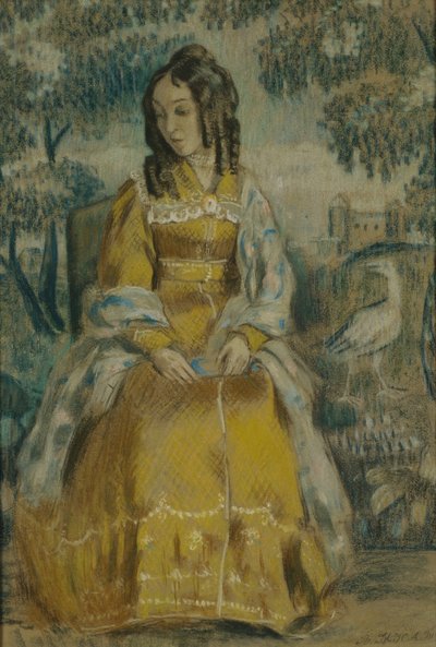 Dama z gobelinu. Portret Nadieżdy Stanukowicz, 1903 autorstwa Viktor Elpidiforovich Borisov Musatov
