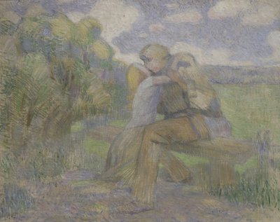 Pocałunek, 1897 autorstwa Viktor Elpidiforovich Borisov Musatov
