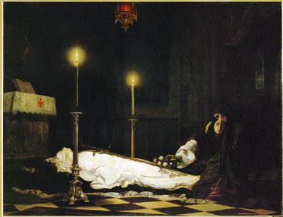 Opłakiwanie Laszlo Hunyadiego (olej na płótnie) autorstwa Viktor Madarasz