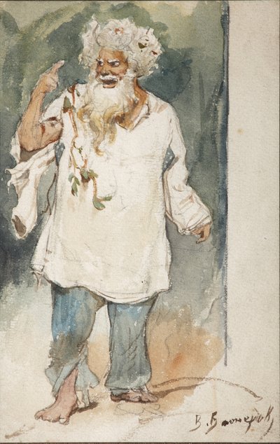 Projekt kostiumów do opery Rusałka A. Dargomyzhsky autorstwa Viktor Mikhaylovich Vasnetsov