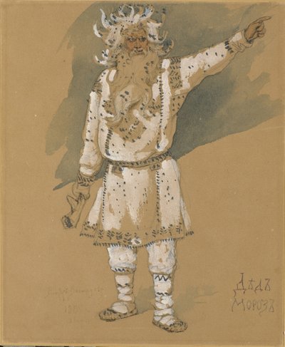 Dziadek Mróz. Projekt kostiumu do opery Snow Maiden N. Rimskiego-Korsakowa, 1885 autorstwa Viktor Mikhaylovich Vasnetsov