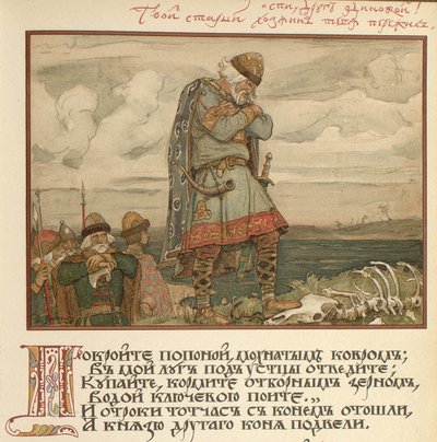 Ilustracja do Pieśni Olega Mądrego, 1899 autorstwa Viktor Mikhaylovich Vasnetsov