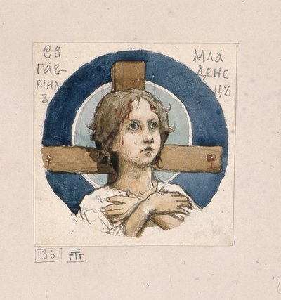 Św. Gawriil z Białostoku Studium do fresków w katedrze św. Włodzimierza w Kijowie, 1884-1889 autorstwa Viktor Mikhaylovich Vasnetsov