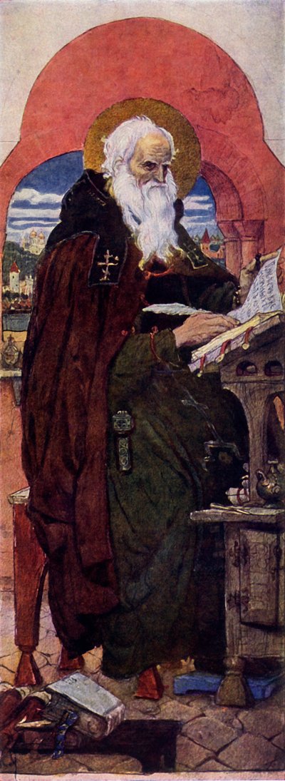 Błogosławiony Kronikarz Nestor, 1885-1896, 1965. autorstwa Viktor Mikhaylovich Vasnetsov
