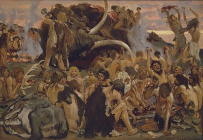 Epoka kamienia. Uczta, 1883 autorstwa Viktor Mikhaylovich Vasnetsov