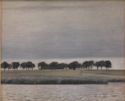 Wstępne studium dla "Słonecznego deszczu. Jezioro Gentofte" autorstwa Vilhelm Hammershøi
