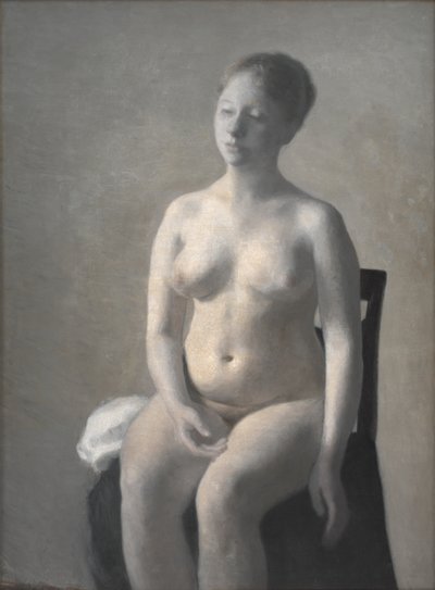 Siedząca kobieta nago autorstwa Vilhelm Hammershøi