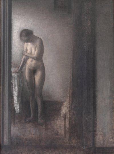 Stojący akt kobiecy autorstwa Vilhelm Hammershøi