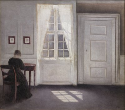 Salon w Strandgade ze słońcem na podłodze autorstwa Vilhelm Hammershøi