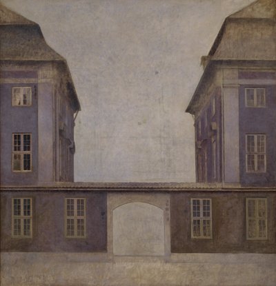 Budynki Kompanii Azjatyckiej widziane z ulicy Św. Anny, Kopenhaga, 1902. autorstwa Vilhelm Hammershøi