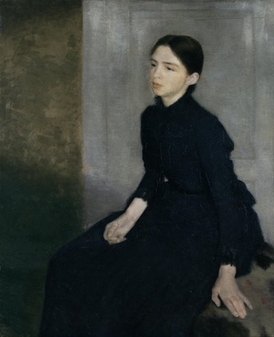 Portret młodej kobiety, siostra artysty Anna Hammershoi autorstwa Vilhelm Hammershoi