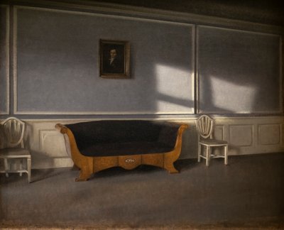 Słoneczny rayson w salonie, III autorstwa Vilhelm Hammershoi