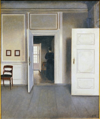 Kobieta we wnętrzu, Strandgrade 30, 1901 autorstwa Vilhelm Hammershoi