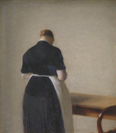 Kobieta widziana od tyłu autorstwa Vilhelm Hammershoi