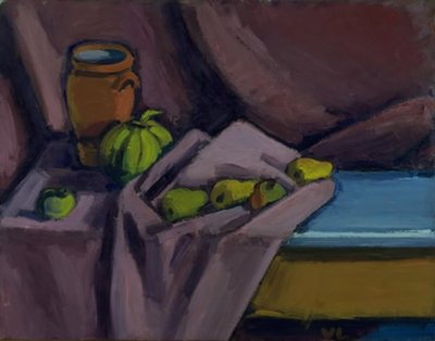 Martwa natura ze słoikiem i owocami autorstwa Vilhelm Lundstrøm