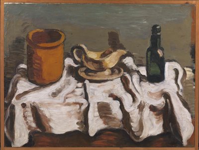 Martwa natura ze słojem, sosem i butelką autorstwa Vilhelm Lundstrøm