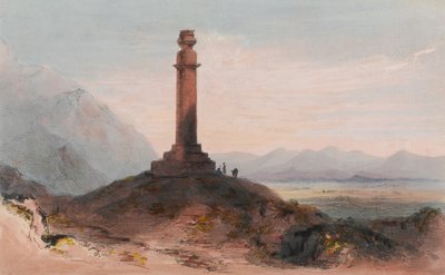 Kolumna Aleksandra w pobliżu Kabulu, c.1842 (kolor lito) autorstwa Vincent (after) Eyre